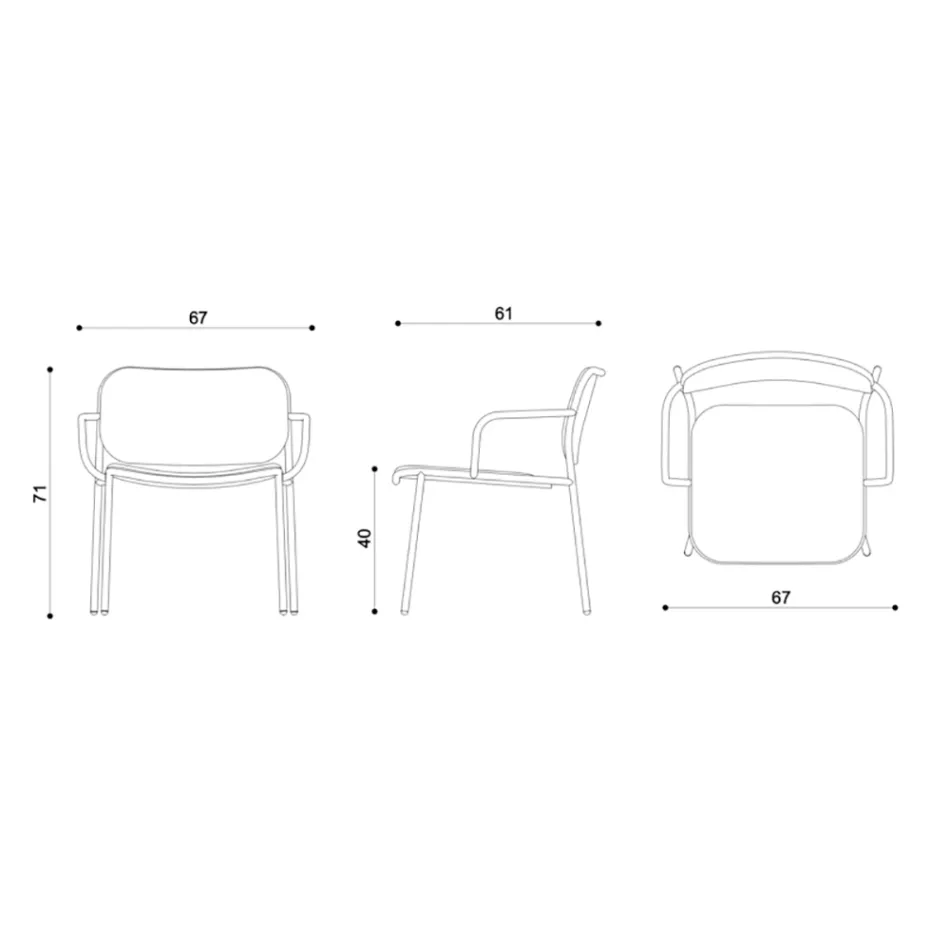 Stue Lænestol beklædt med stof Made in Italy 2 stk - Sangria Viadurini