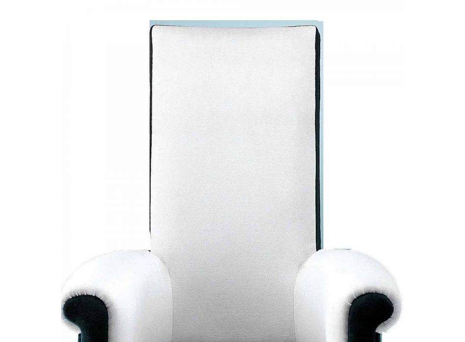 Stue lænestol betrukket med sort og hvid fløjl fremstillet i Italien - Gedda Viadurini