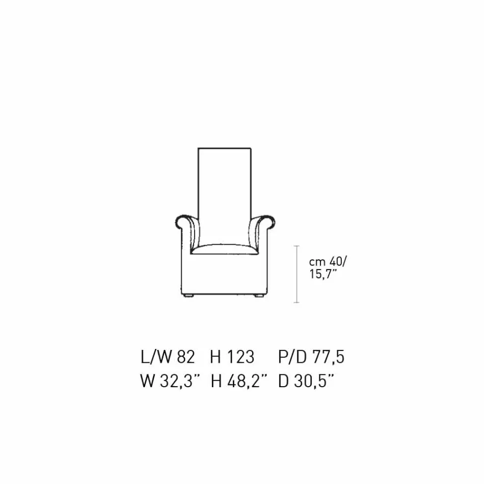 Stue lænestol betrukket med sort og hvid fløjl fremstillet i Italien - Gedda Viadurini