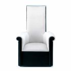 Stue lænestol betrukket med sort og hvid fløjl fremstillet i Italien - Gedda Viadurini