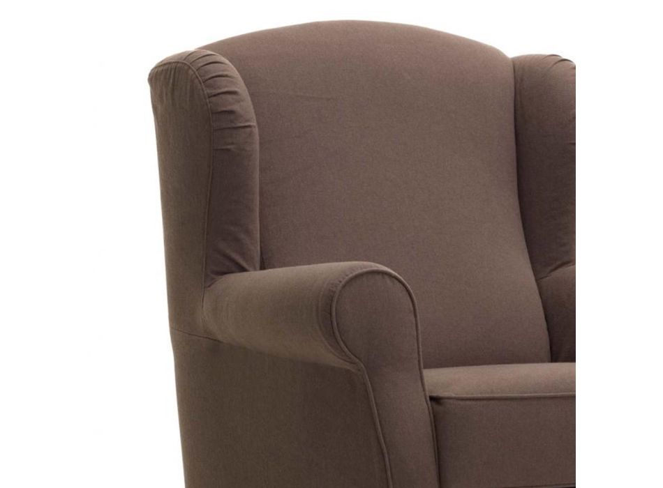 Stue lænestol med aftageligt brunt stof lavet i Italien - Ottavia Viadurini