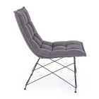 Stue lænestol i sort stål og polyester design stof - Susana Viadurini