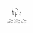 Lænestol i stof med metalstruktur fremstillet i Italien - Manila Viadurini