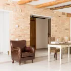 Stue Lænestol Lavet af Aged Effect Vintage Læder - Stempel Viadurini