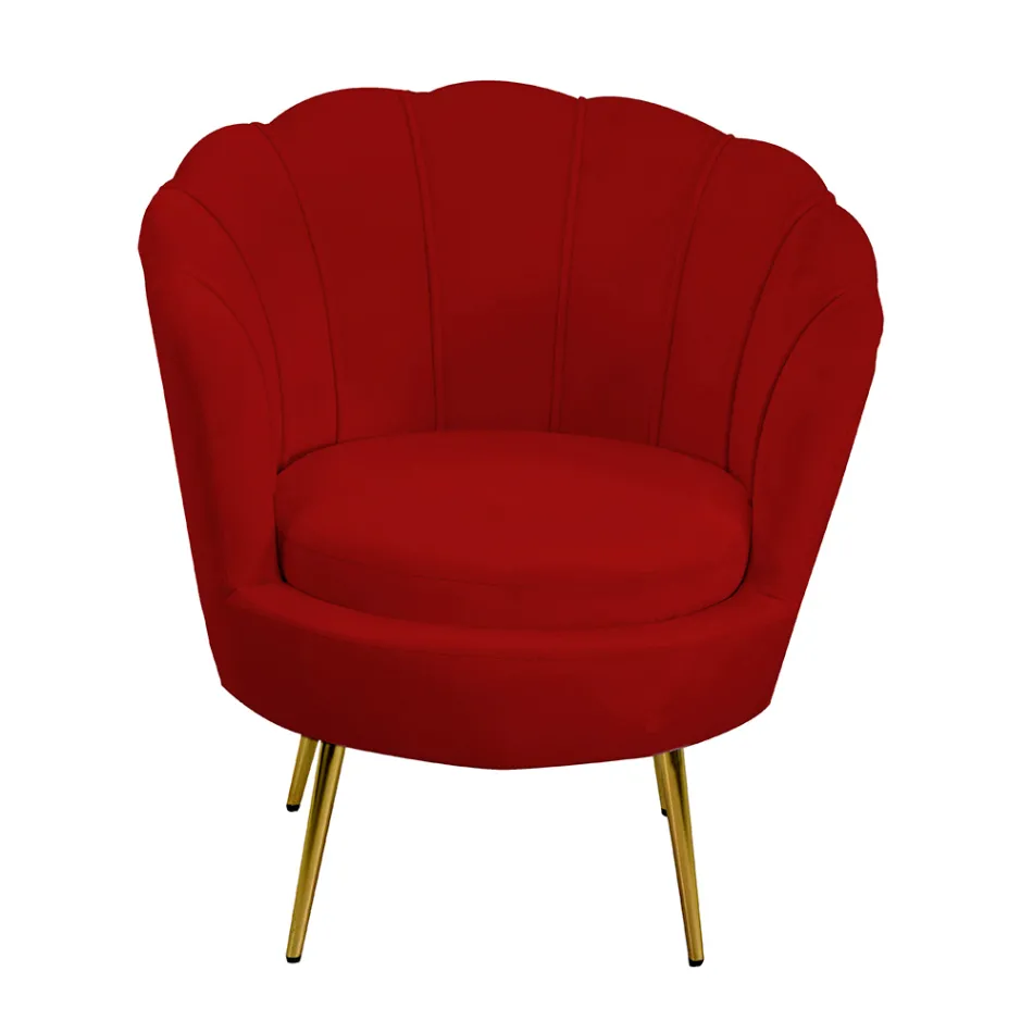 Lænestol til stuen lavet af metal og fløjl - Backdrop Viadurini