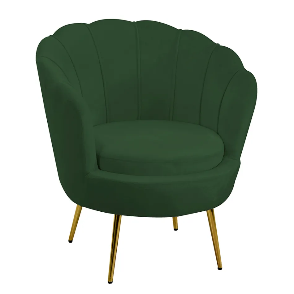 Lænestol til stuen lavet af metal og fløjl - Backdrop Viadurini