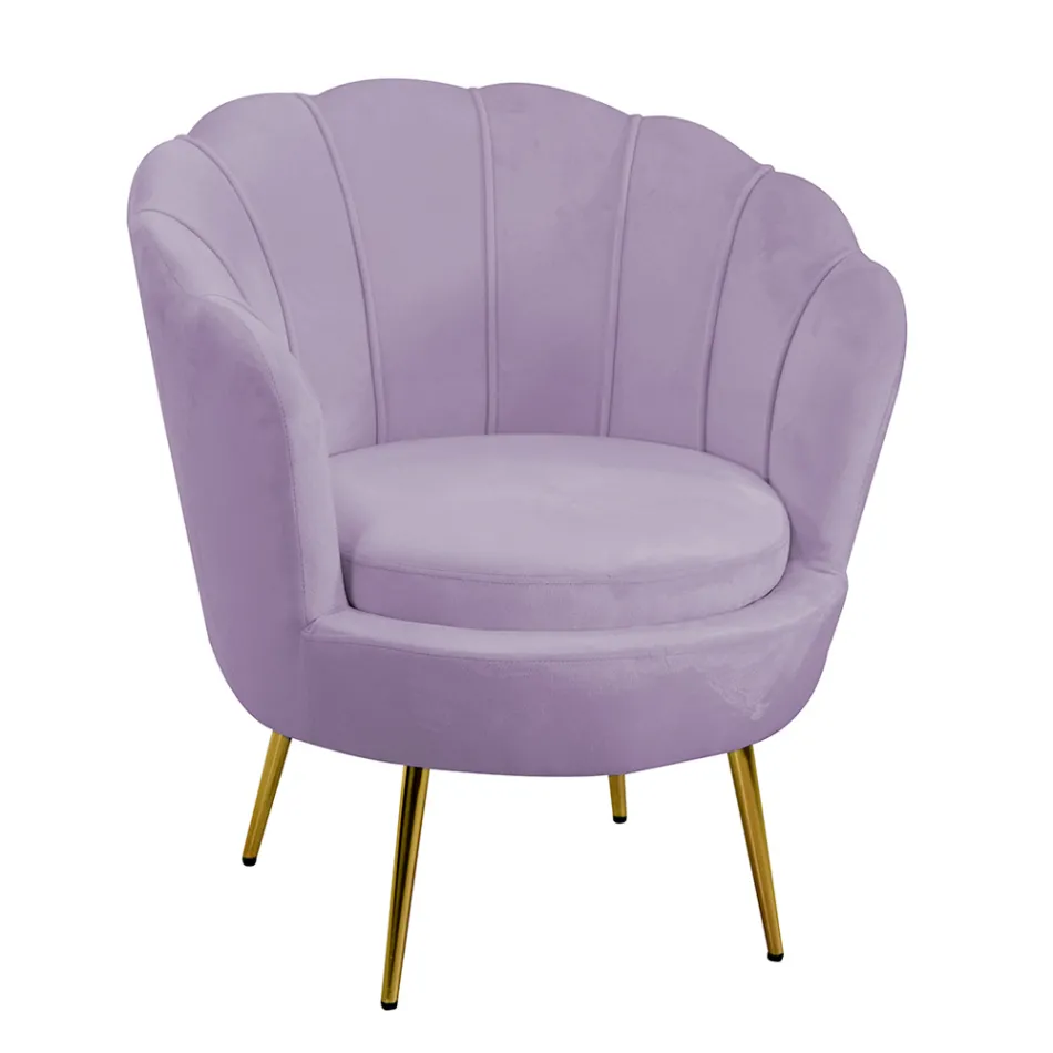 Lænestol til stuen lavet af metal og fløjl - Backdrop Viadurini