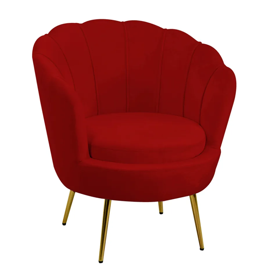 Lænestol til stuen lavet af metal og fløjl - Backdrop Viadurini