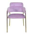 Lænestol til stuen lavet af guldmetal og fløjl - Flag Viadurini