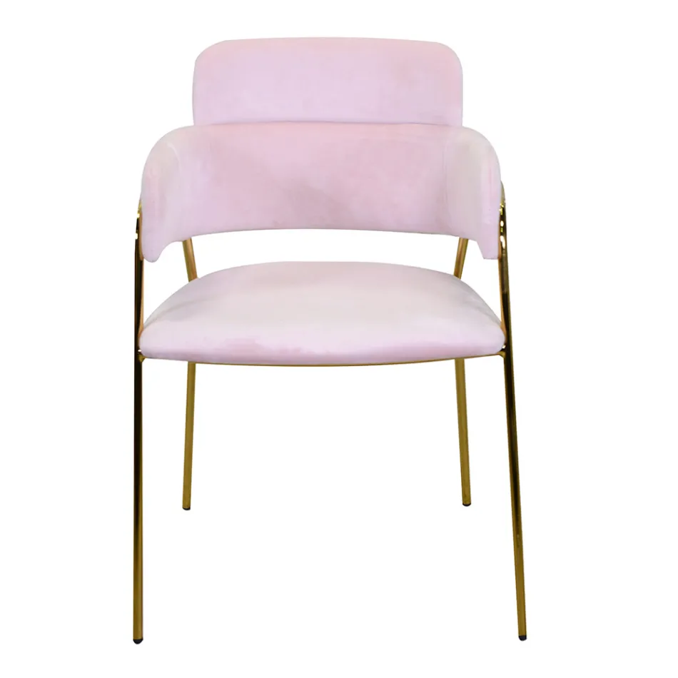 Lænestol til stuen lavet af guldmetal og fløjl - Flag Viadurini