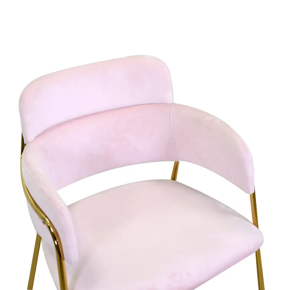 Lænestol til stuen lavet af guldmetal og fløjl - Flag Viadurini