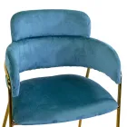 Lænestol til stuen lavet af guldmetal og fløjl - Flag Viadurini