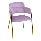 Lænestol til stuen lavet af guldmetal og fløjl - Flag Viadurini