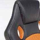 Kontorlænestol med armlæn og hjul i nylon og kunstlæder - Corsey Viadurini