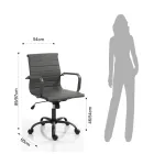 Kontorlænestol med højt eller lavt ryglæn - Rubidio Viadurini