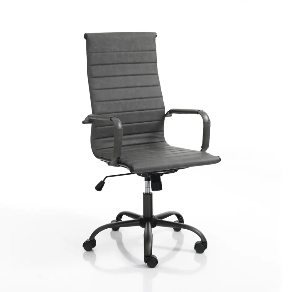 Kontorlænestol med højt eller lavt ryglæn - Rubidio Viadurini