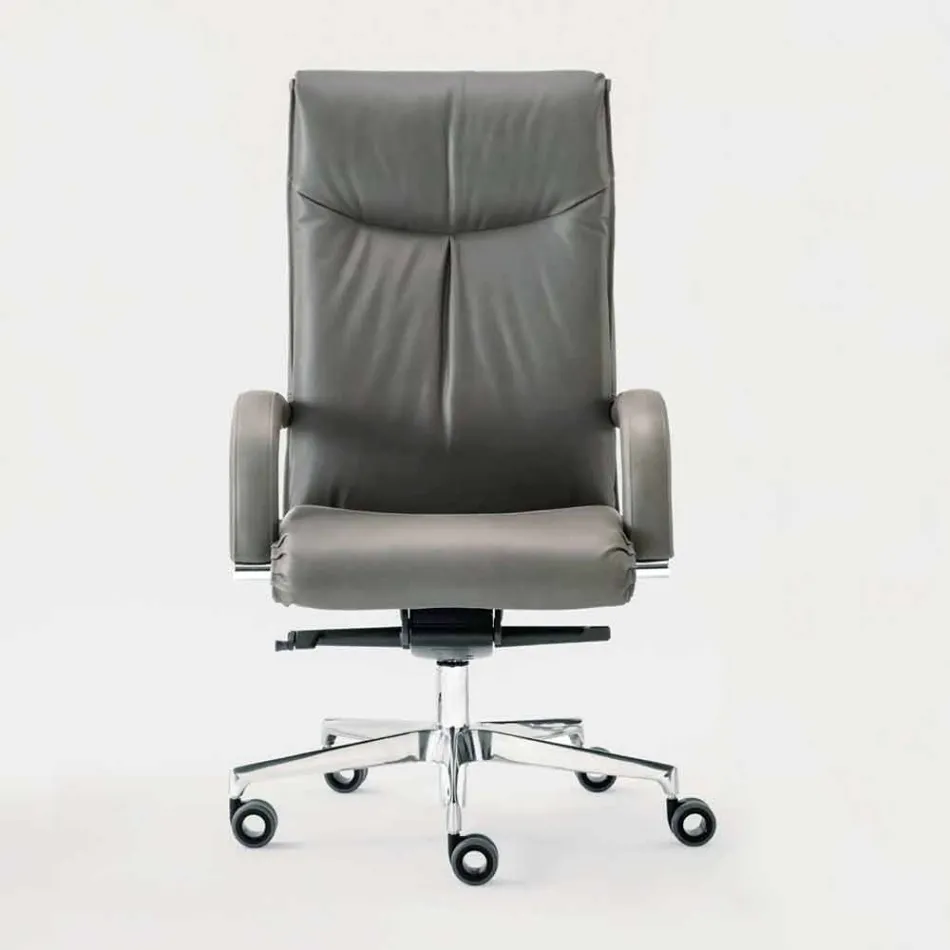 Swivel Executive Office lænestol i læder og ecoleather - Oliviero Viadurini