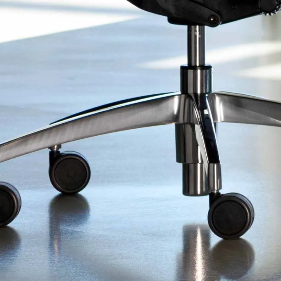 Ergonomisk drejelig kontorstol med hjul og nakkestøtte - Gimiglia Viadurini