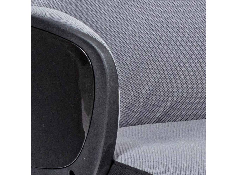 Justerbar drejelig kontorstol i stål og polyester - Luigio Viadurini
