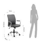 Kontorlænestol i læder og justerbar gaslift - Radon Viadurini