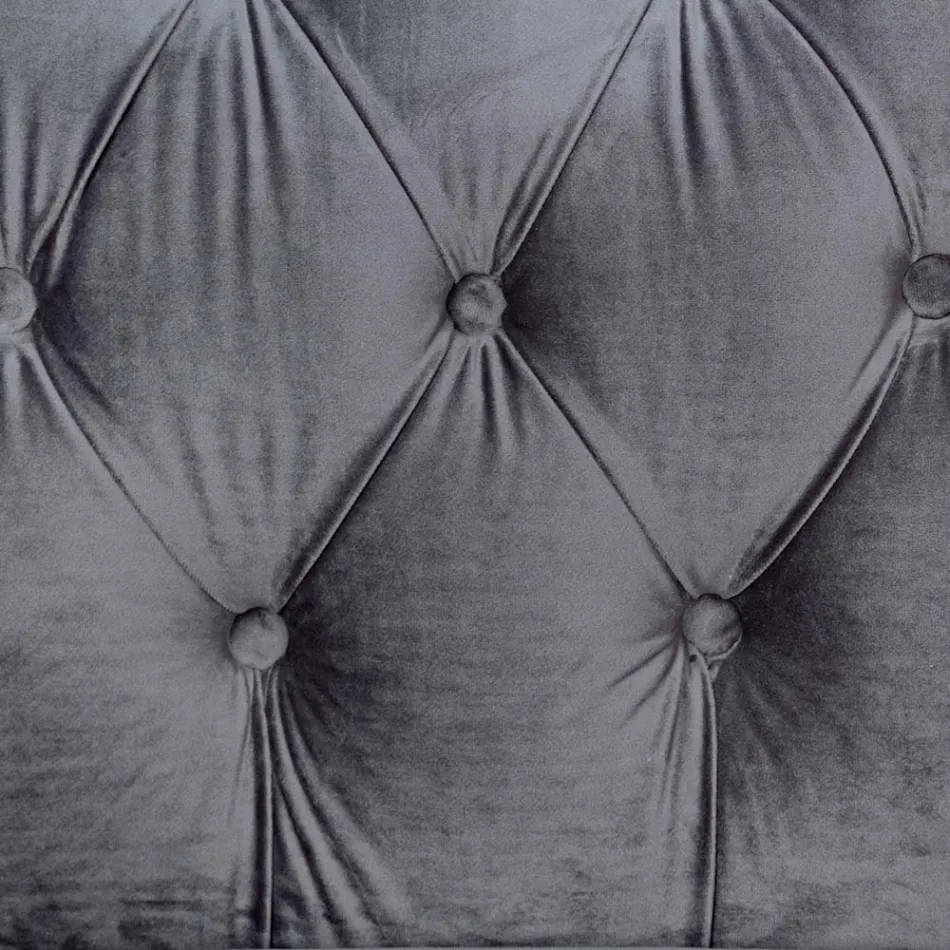 Klassisk design lænestol i træ og grå eller pink fløjlseffekt - Sanny Viadurini