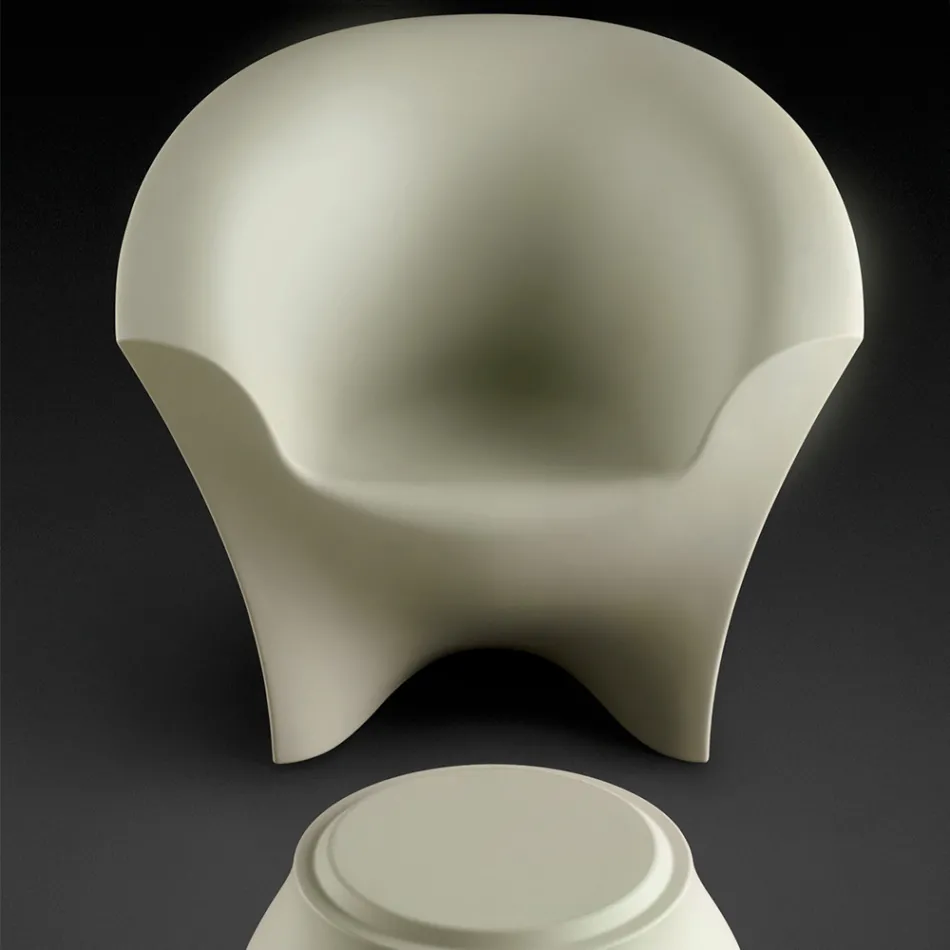 Outdoor Design Lænestol i mat eller lakeret polyethylen Made in Italy - Conda Viadurini