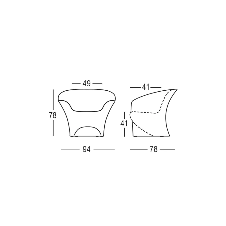 Outdoor Design Lænestol i mat eller lakeret polyethylen Made in Italy - Conda Viadurini