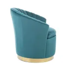 Elegant design lænestol luksus stue i stål og fløjl - Courtney Viadurini