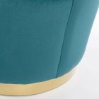 Elegant design lænestol luksus stue i stål og fløjl - Courtney Viadurini