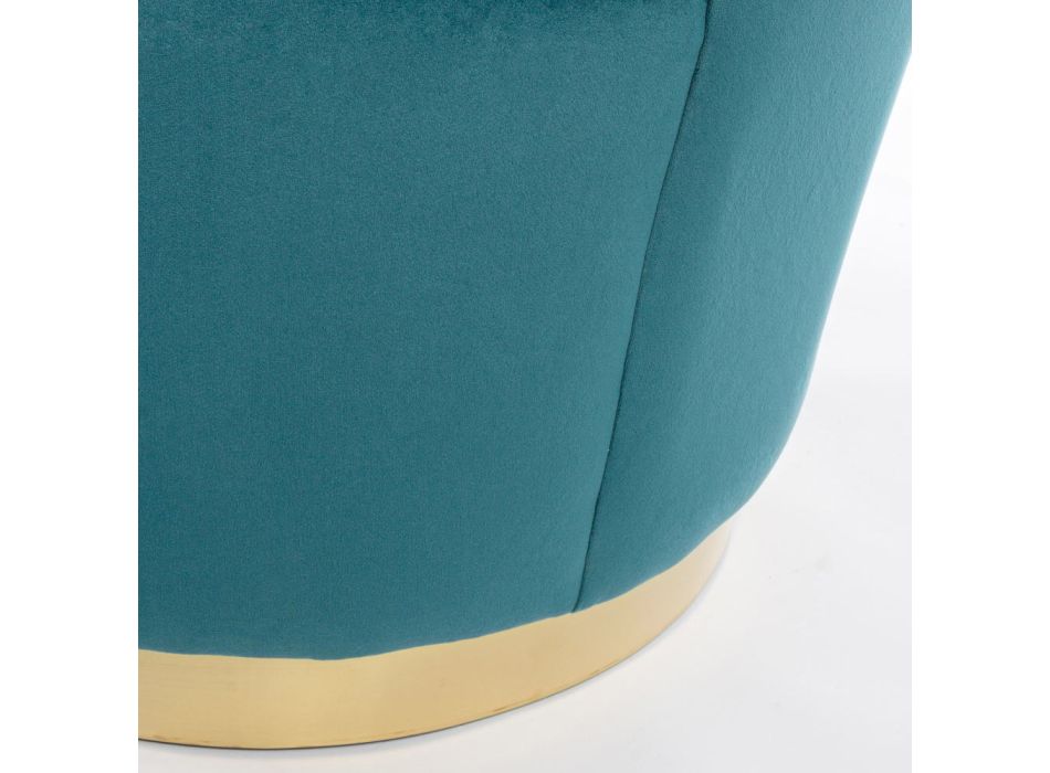 Elegant design lænestol luksus stue i stål og fløjl - Courtney Viadurini