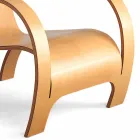 Design lænestol i sort krydsfiner eller birkefinish Fremstillet i Italien - Galatea Viadurini