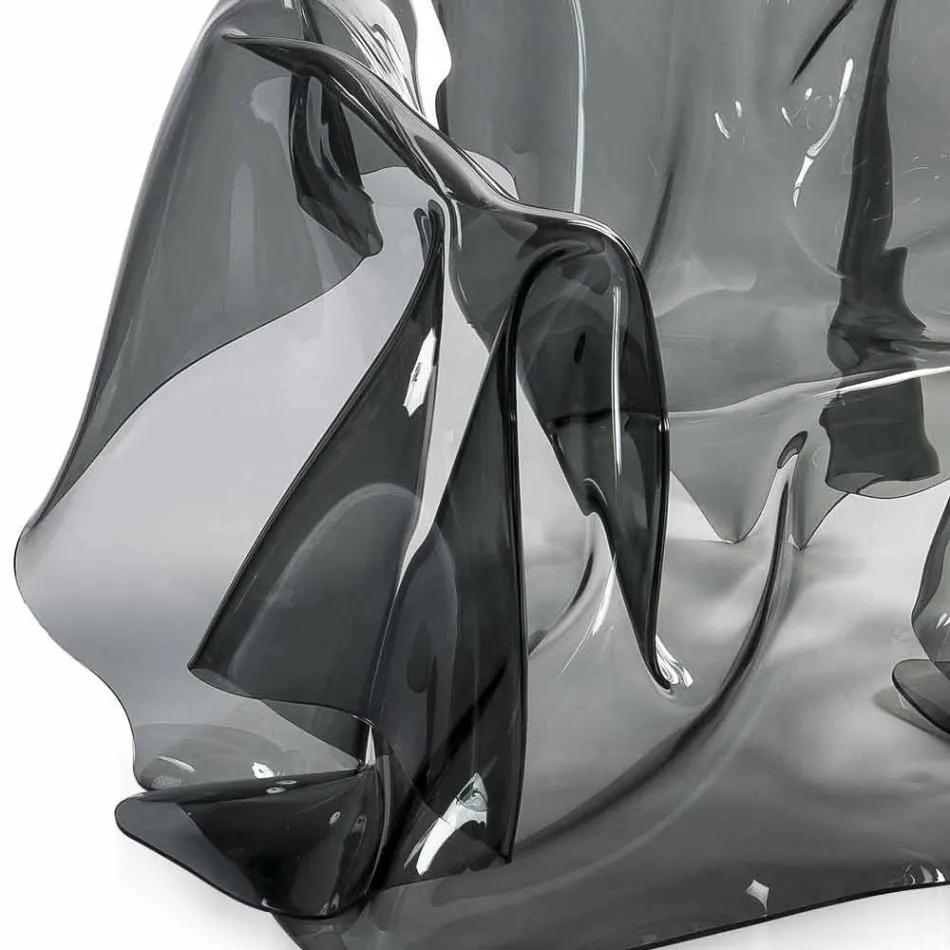 Lænestol moderne design røget Plexiglas Paris, fremstillet i Italien Viadurini