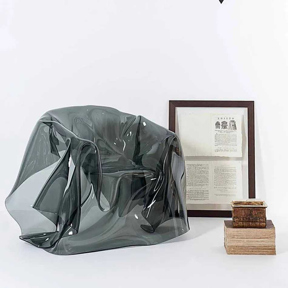 Lænestol moderne design røget Plexiglas Paris, fremstillet i Italien Viadurini