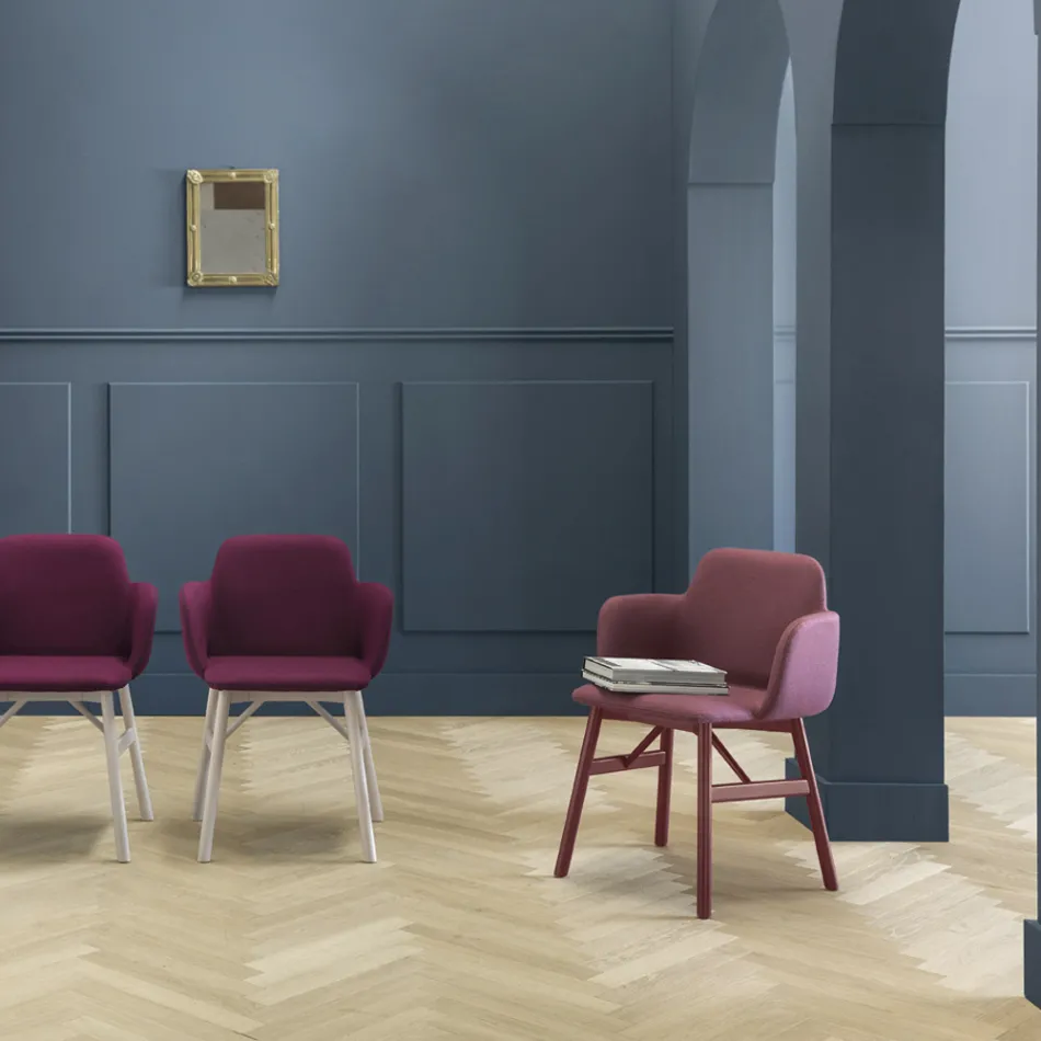 Højkvalitets lænestol med fløjl eller stofsæde lavet i Italien - Molde Viadurini