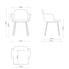 Højkvalitets lænestol i læder og malet metal Fremstillet i Italien - Molde Viadurini