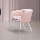 Højkvalitets lænestol i stof med metalbund lavet i Italien - Bergen Viadurini