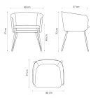 Højkvalitets lænestol i stof med metalbund lavet i Italien - Bergen Viadurini