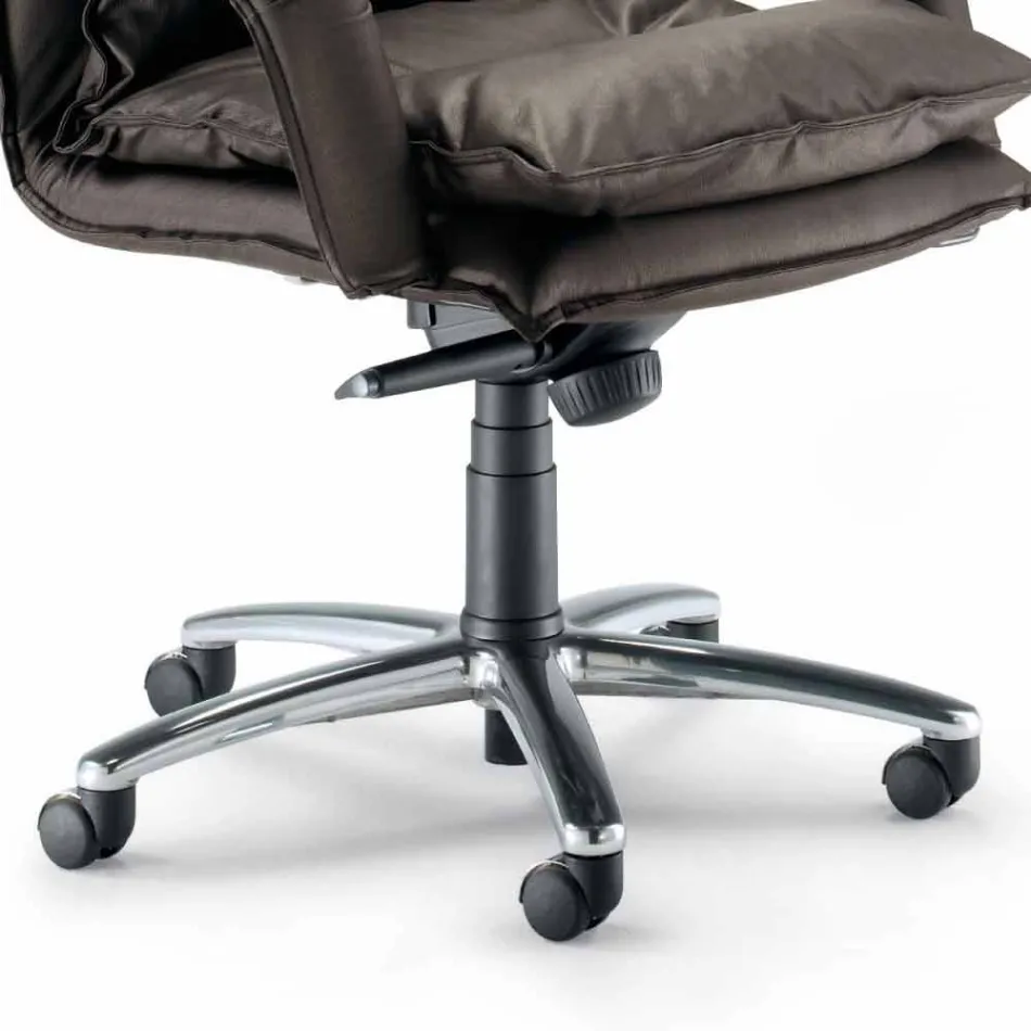 Retningsmæssig design læderet lænestol lavet i Italien Gemma Viadurini