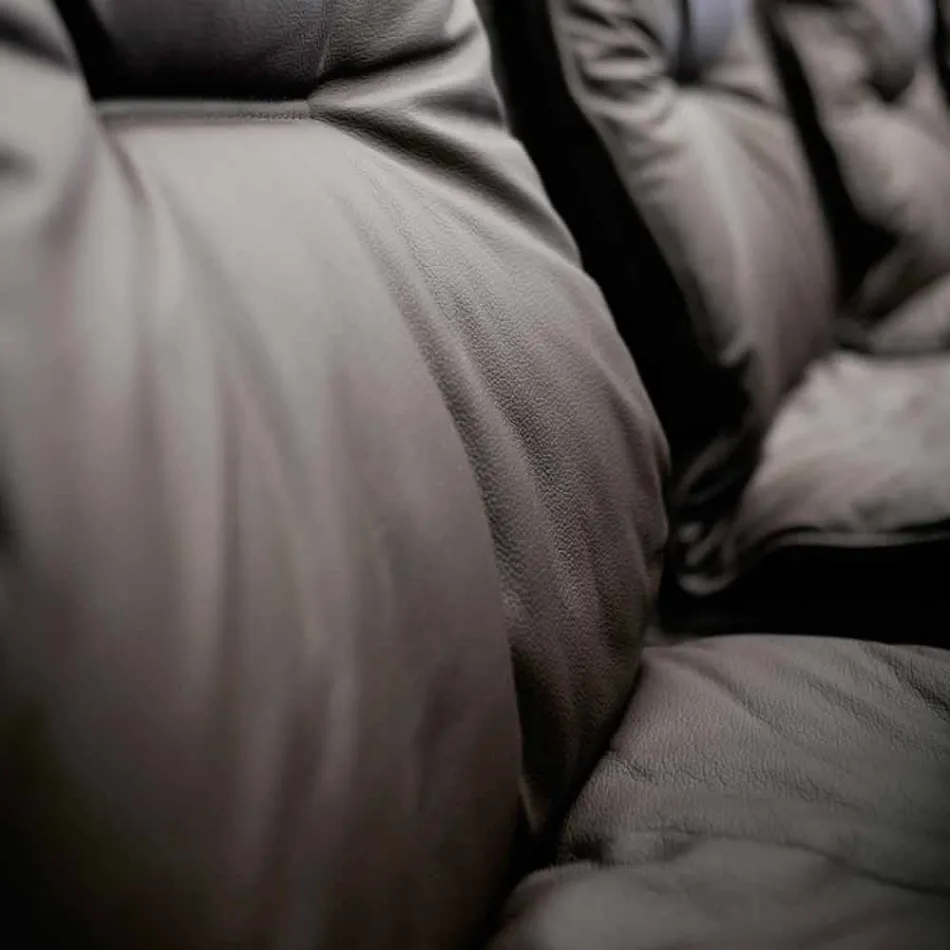 Retningsmæssig design læderet lænestol lavet i Italien Gemma Viadurini