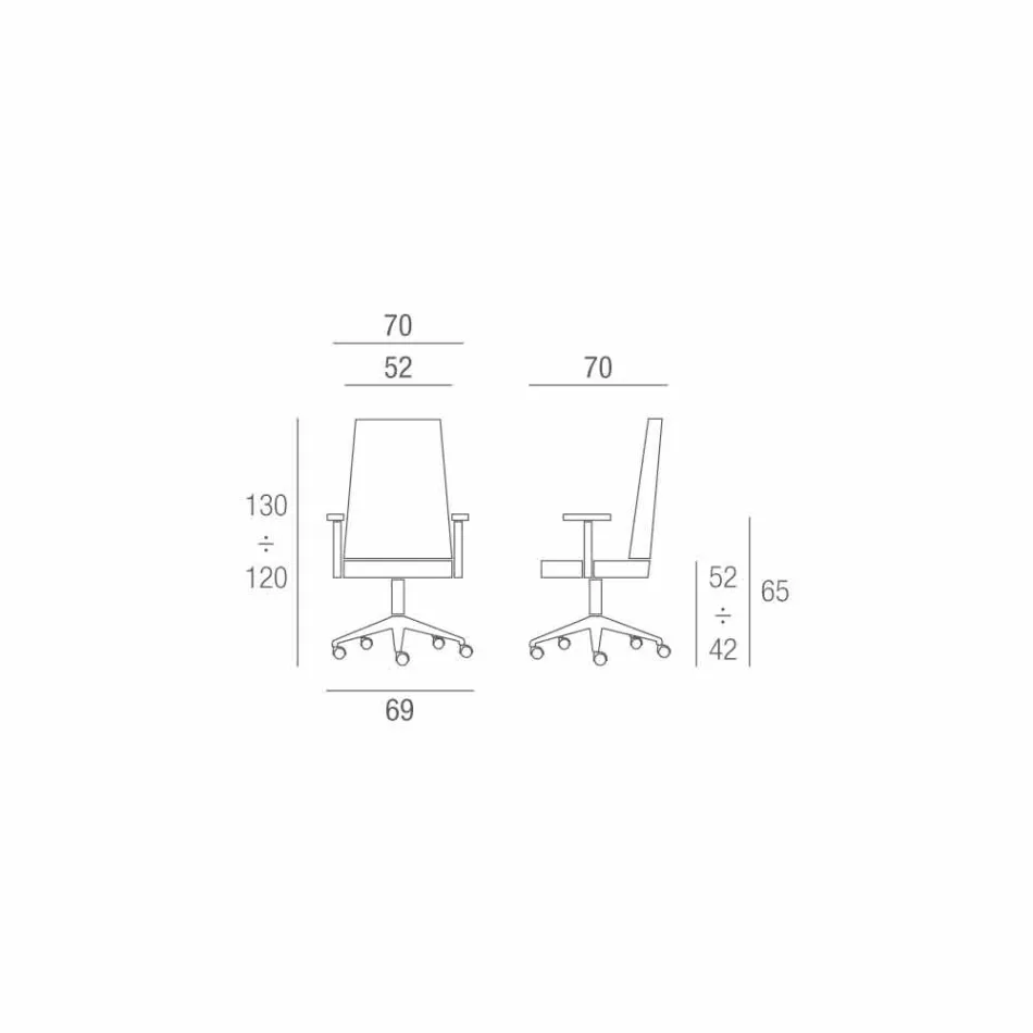 Retningsmæssig design læderet lænestol lavet i Italien Gemma Viadurini