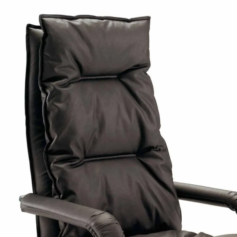 Retningsmæssig design læderet lænestol lavet i Italien Gemma Viadurini