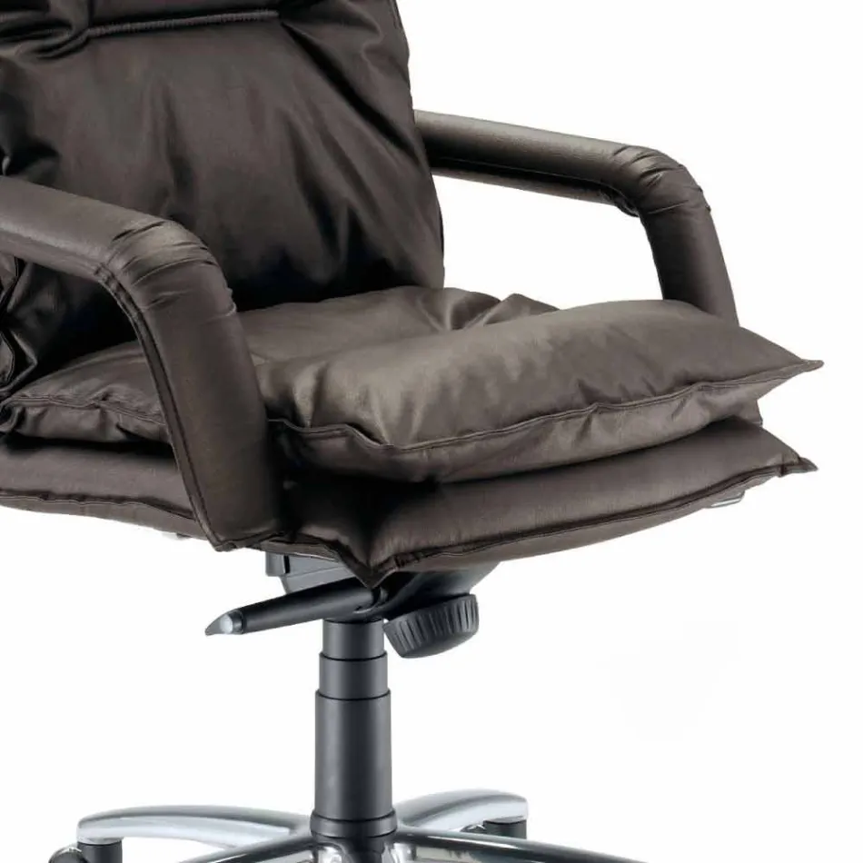 Retningsmæssig design læderet lænestol lavet i Italien Gemma Viadurini