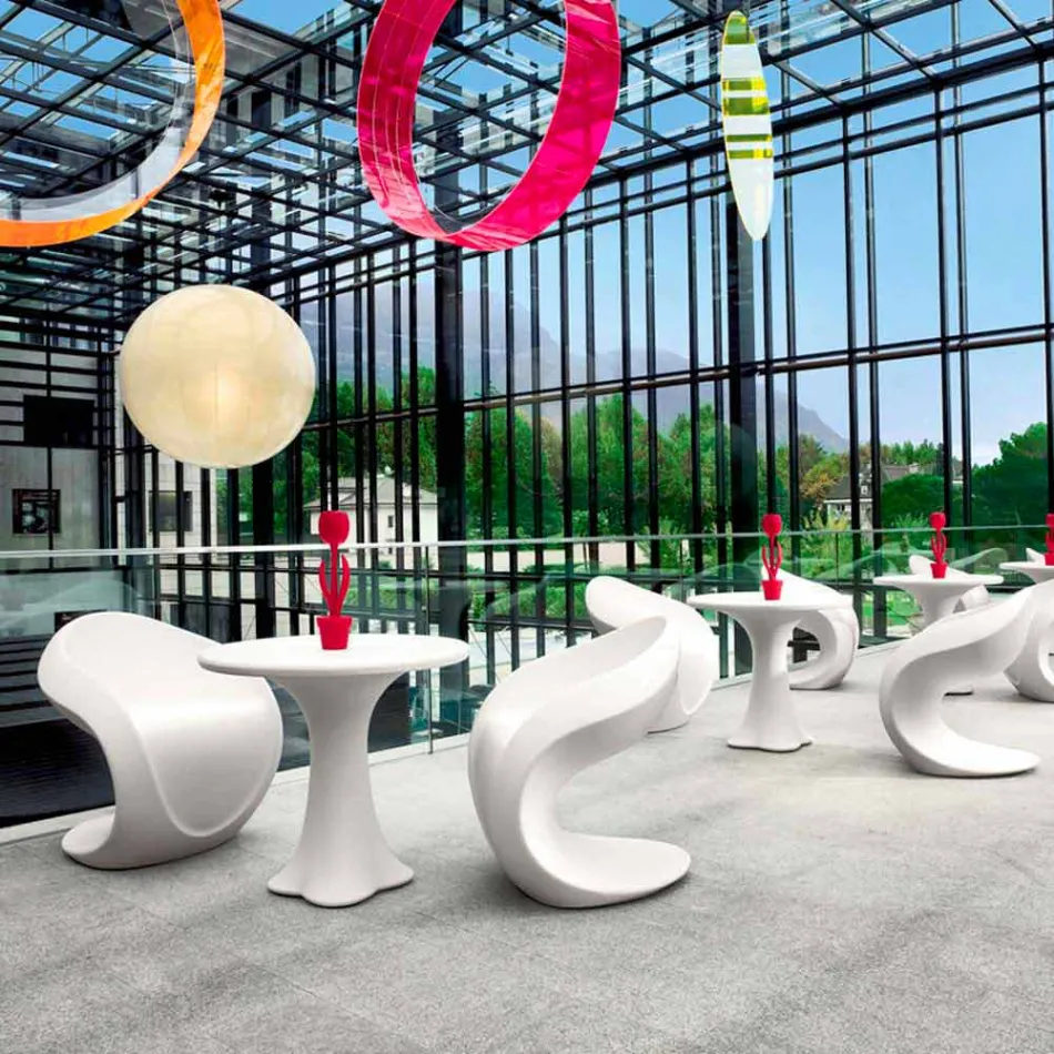 Intern eller ekstern design lænestol i hvid polyethylen - Petra fra Myyour Viadurini