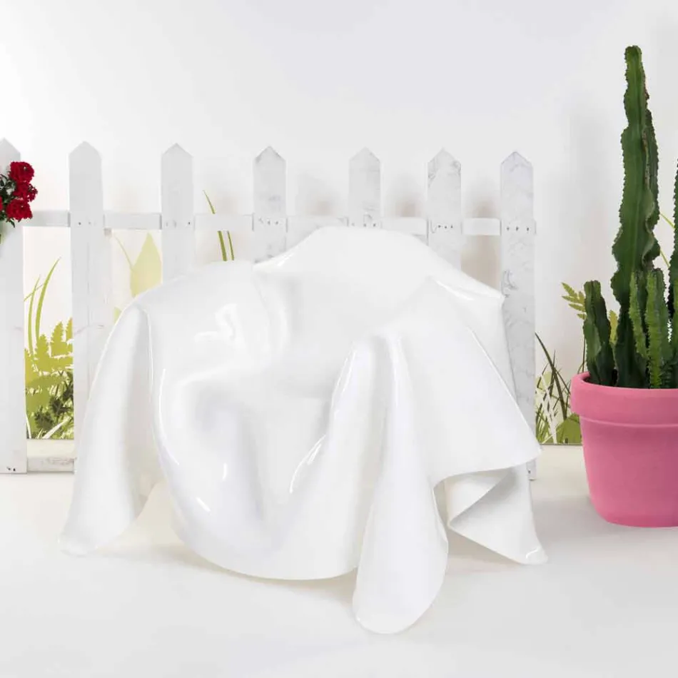 moderne design lænestol i hvidt plexiglas Paris, fremstillet i Italien Viadurini