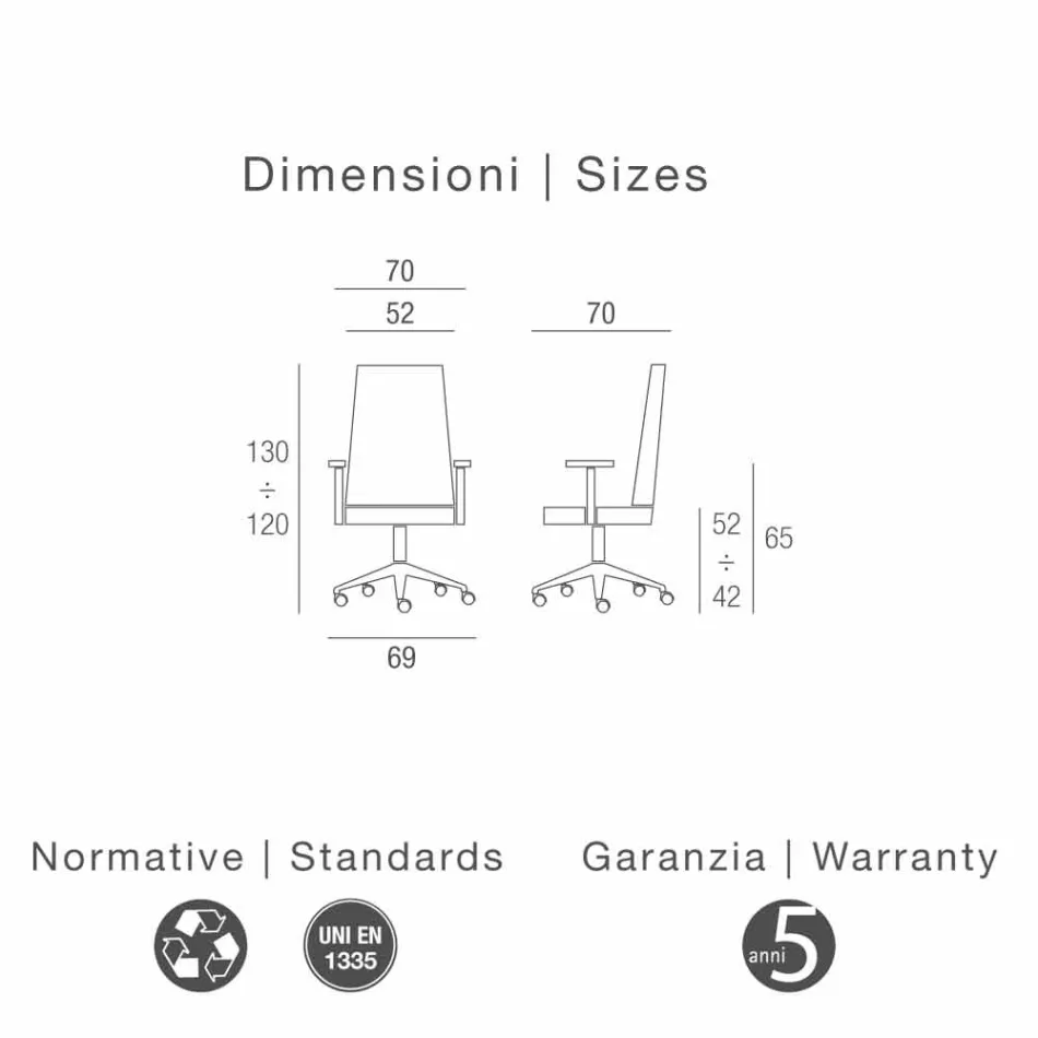 Moderne Executive stol Office-kunstlæder Gemma Viadurini