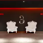 Farvet elegant lænestol Slide Queen Of Love polyethylen lavet i Italien Viadurini