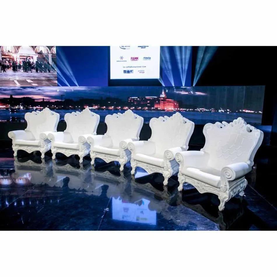 Farvet elegant lænestol Slide Queen Of Love polyethylen lavet i Italien Viadurini