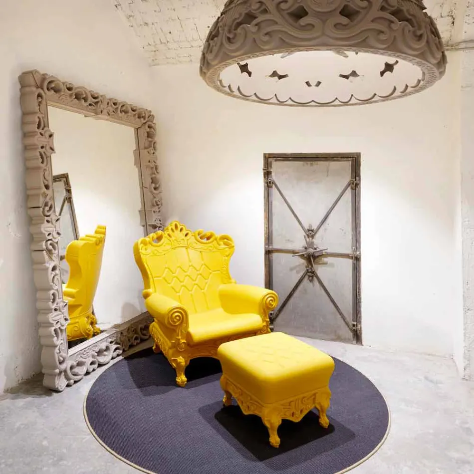 Farvet elegant lænestol Slide Queen Of Love polyethylen lavet i Italien Viadurini