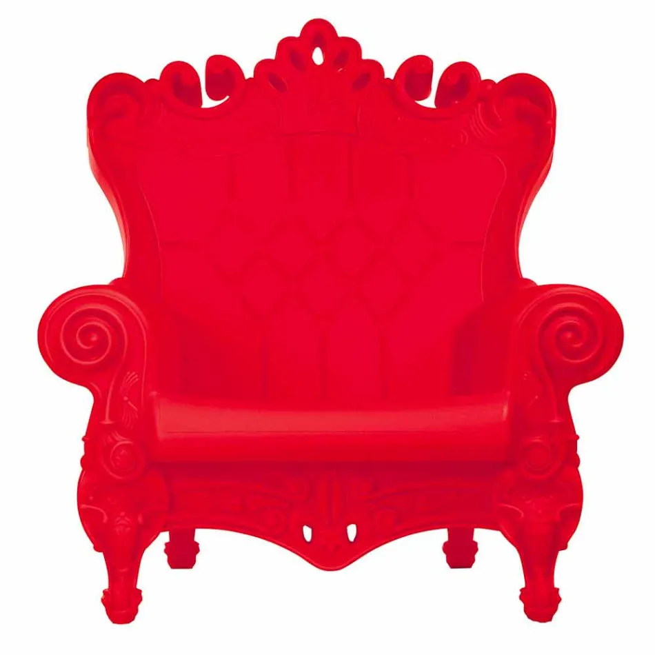 Farvet elegant lænestol Slide Queen Of Love polyethylen lavet i Italien Viadurini