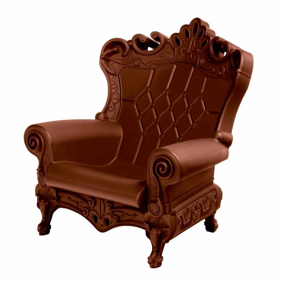 Farvet elegant lænestol Slide Queen Of Love polyethylen lavet i Italien Viadurini